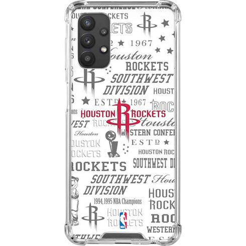 NBA Houston Rockets Historic Blast Galaxy A32 5G Clear Case