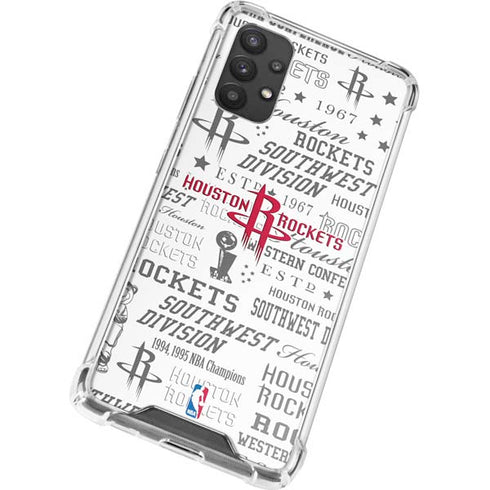 NBA Houston Rockets Historic Blast Galaxy A32 5G Clear Case
