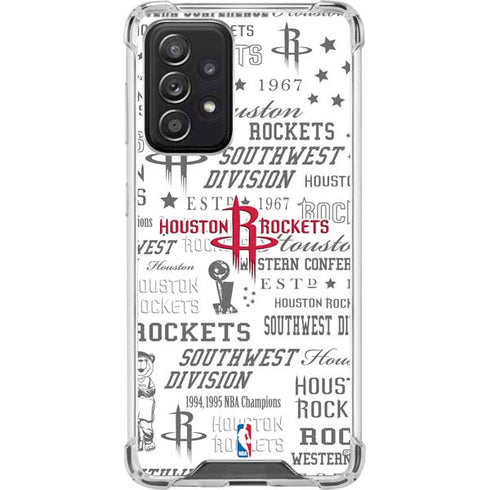 NBA Houston Rockets Historic Blast Galaxy A52 5G Clear Case