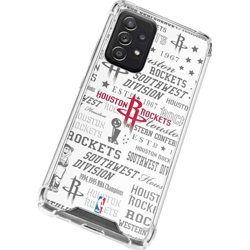 NBA Houston Rockets Historic Blast Galaxy A52 5G Clear Case