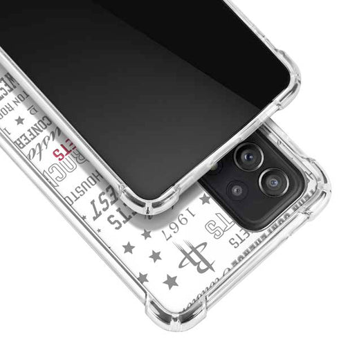 NBA Houston Rockets Historic Blast Galaxy A52 5G Clear Case