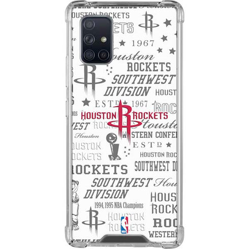 NBA Houston Rockets Historic Blast Galaxy A71 5G Clear Case