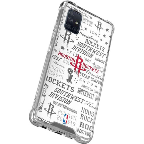 NBA Houston Rockets Historic Blast Galaxy A71 5G Clear Case