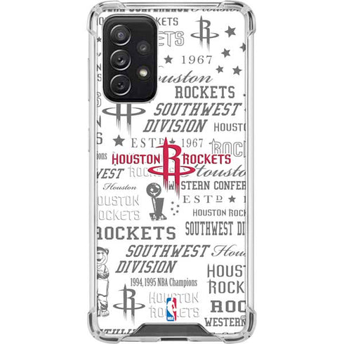 NBA Houston Rockets Historic Blast Galaxy A72 5G Clear Case