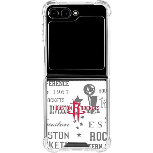 NBA Houston Rockets Historic Blast Galaxy Z Flip5 5G Clear Case