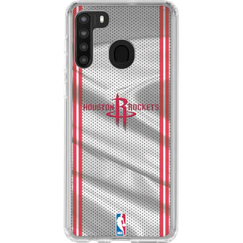 NBA Houston Rockets Home Jersey Galaxy A21 Clear Case