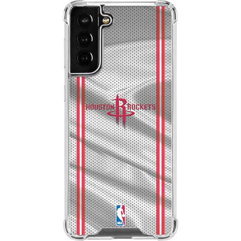 NBA Houston Rockets Home Jersey Galaxy S21 FE Clear Case