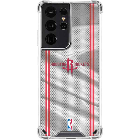 NBA Houston Rockets Home Jersey Galaxy S21 Ultra 5G Clear Case