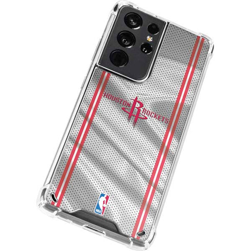 NBA Houston Rockets Home Jersey Galaxy S21 Ultra 5G Clear Case