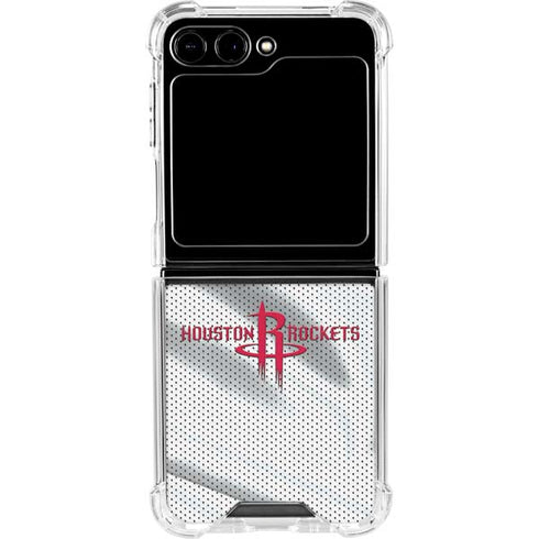 NBA Houston Rockets Home Jersey Galaxy Z Flip5 5G Clear Case