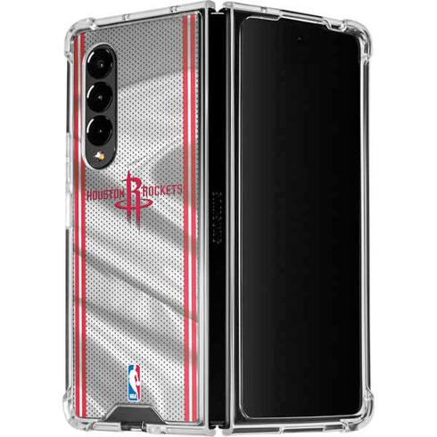 NBA Houston Rockets Home Jersey Galaxy Z Fold4 5G Clear Case