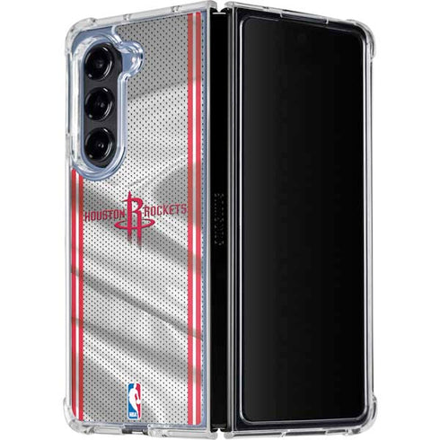NBA Houston Rockets Home Jersey Galaxy Z Fold5 5G Clear Case