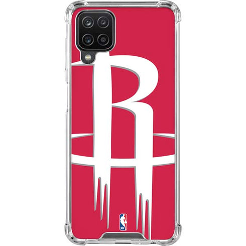 NBA Houston Rockets Large Logo Galaxy A12 Clear Case