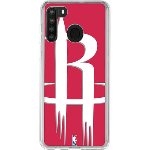 NBA Houston Rockets Large Logo Galaxy A21 Clear Case