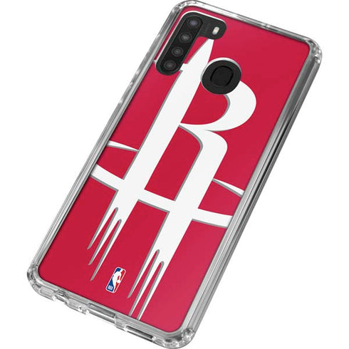 NBA Houston Rockets Large Logo Galaxy A21 Clear Case