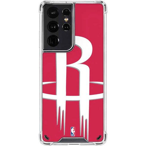 NBA Houston Rockets Large Logo Galaxy S21 Ultra 5G Clear Case
