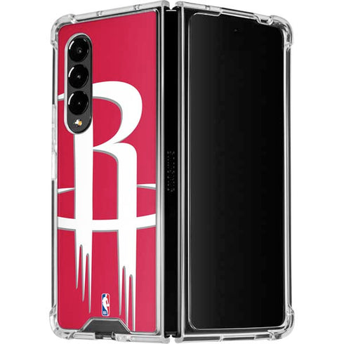 NBA Houston Rockets Large Logo Galaxy Z Fold4 5G Clear Case