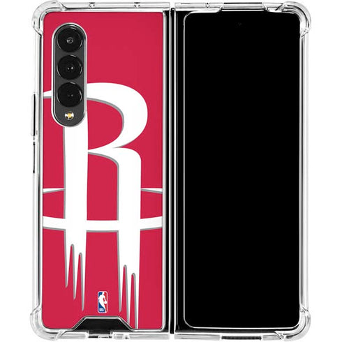 NBA Houston Rockets Large Logo Galaxy Z Fold4 5G Clear Case