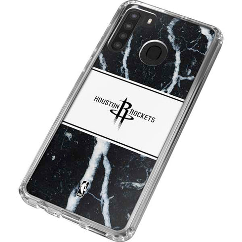 NBA Houston Rockets Marble Galaxy A21 Clear Case