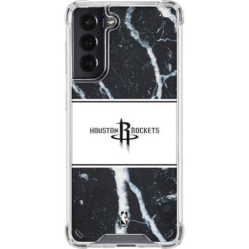 NBA Houston Rockets Marble Galaxy S21 5G Clear Case