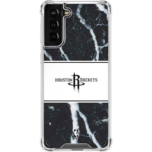 NBA Houston Rockets Marble Galaxy S21 Plus 5G Clear Case