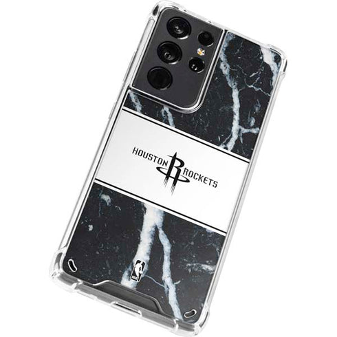 NBA Houston Rockets Marble Galaxy S21 Ultra 5G Clear Case