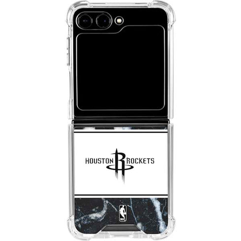NBA Houston Rockets Marble Galaxy Z Flip5 5G Clear Case