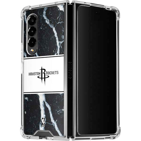 NBA Houston Rockets Marble Galaxy Z Fold4 5G Clear Case