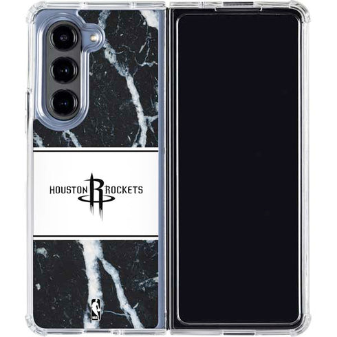 NBA Houston Rockets Marble Galaxy Z Fold5 5G Clear Case