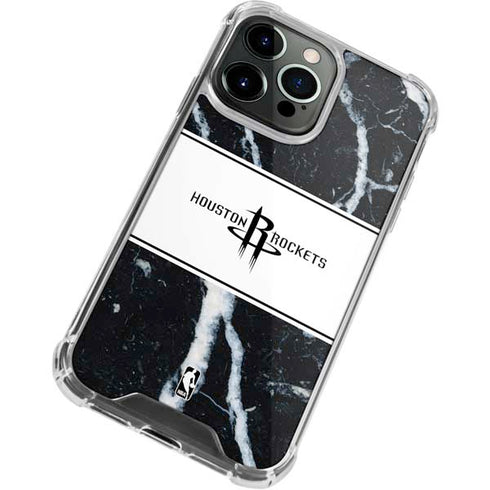 NBA Houston Rockets Marble iPhone 15 Pro Clear Case