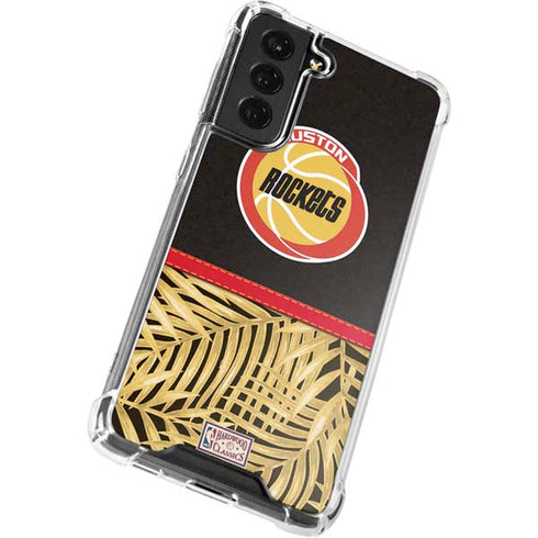NBA Houston Rockets Retro Palms Galaxy S21 FE Clear Case