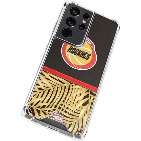 NBA Houston Rockets Retro Palms Galaxy S21 Ultra 5G Clear Case