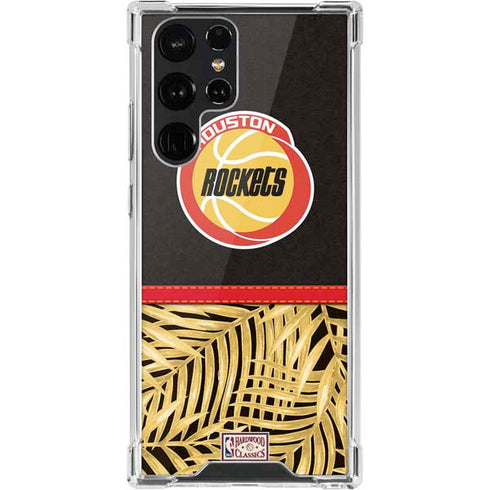 NBA Houston Rockets Retro Palms Galaxy S22 Ultra Clear Case