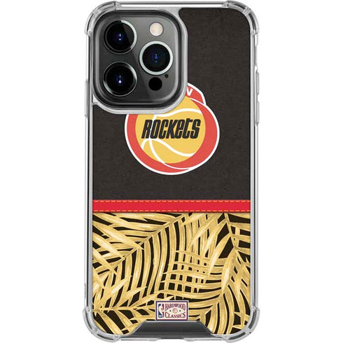 NBA Houston Rockets Retro Palms iPhone 15 Pro Clear Case