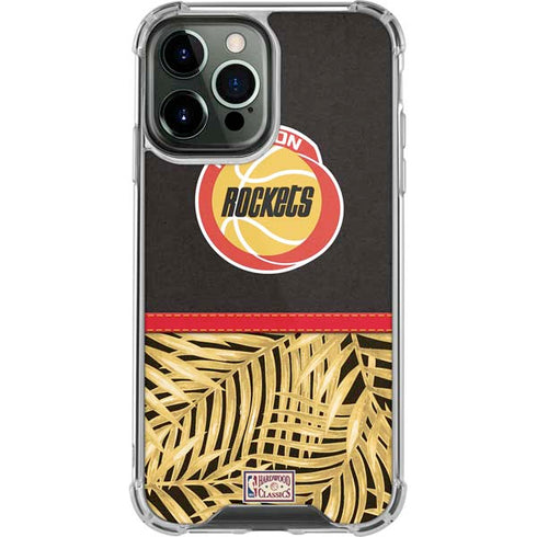 NBA Houston Rockets Retro Palms iPhone 14 Pro Max Clear Case
