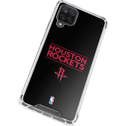 NBA Houston Rockets Standard - Black Galaxy A12 Clear Case