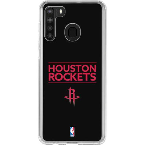 NBA Houston Rockets Standard - Black Galaxy A21 Clear Case