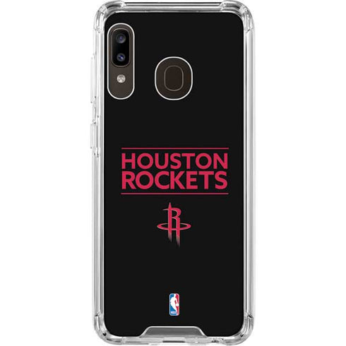 NBA Houston Rockets Standard - Black Galaxy A30 Clear Case