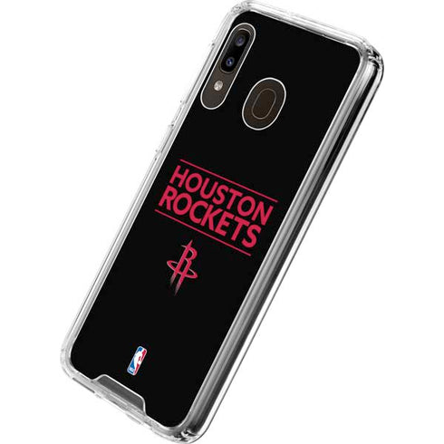 NBA Houston Rockets Standard - Black Galaxy A30 Clear Case