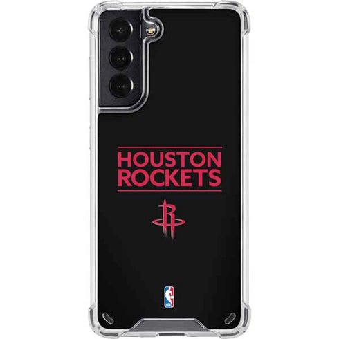 NBA Houston Rockets Standard - Black Galaxy S21 5G Clear Case