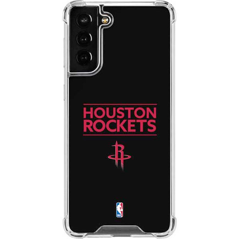 NBA Houston Rockets Standard - Black Galaxy S21 FE Clear Case