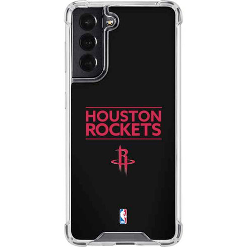NBA Houston Rockets Standard - Black Galaxy S22 Clear Case