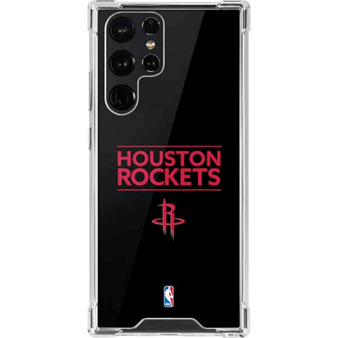 NBA Houston Rockets Standard - Black Galaxy S22 Ultra Clear Case