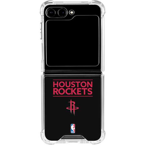 NBA Houston Rockets Standard - Black Galaxy Z Flip5 5G Clear Case
