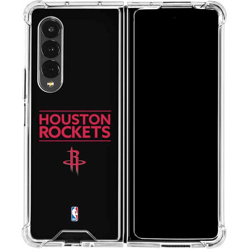NBA Houston Rockets Standard - Black Galaxy Z Fold4 5G Clear Case