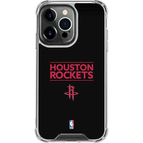 NBA Houston Rockets Standard - Black iPhone 15 Pro Clear Case