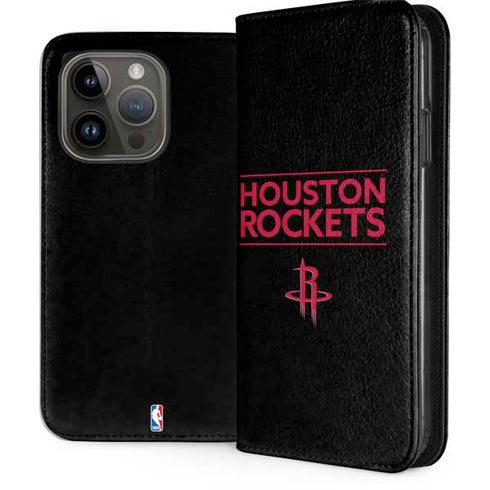 NBA Houston Rockets Standard - Black iPhone 15 Pro Folio Case