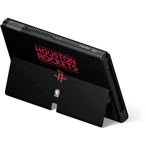 NBA Houston Rockets Standard - Black Nintendo Switch OLED (2021) Skin