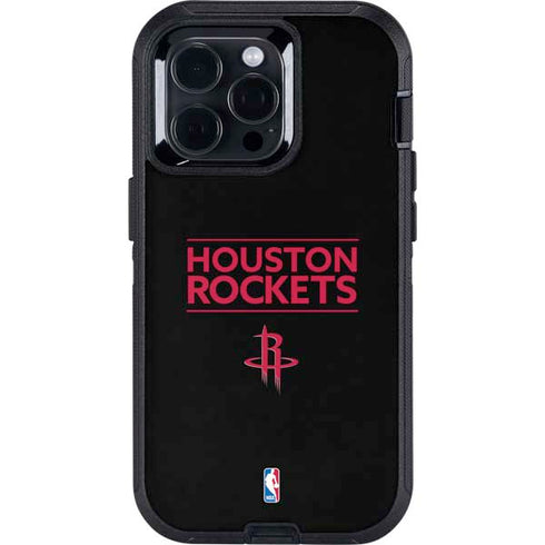 NBA Houston Rockets Standard - Black Otterbox Defender iPhone Skin