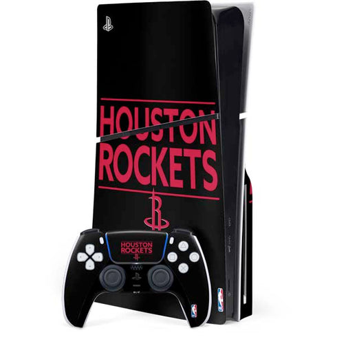 NBA Houston Rockets Standard - Black PS5 Slim Disk Bundle Skin